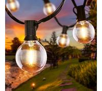 Qxmcov Guirnalda Luces Exterior, 6.8M LED Cadena de Luces Exterior y Interior con 16+2 Guirnalda Bombilla, Impermeable Guirnaldas Luminosas de Exterior Para Jardín, Boda, Partido, Terraza