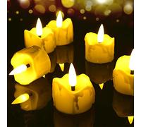 Qxmcov LED Velas sin Llama, [12 PCS] Velas LED Efecto Llama, Velas Eléctricas con Llama, Luz de Vela de Temporizador Automática, para Bodas,día de San Valentín,Cumpleaños,Fiestas,Navidad,Halloween