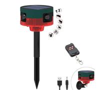 QXMH Alarma con Sensor de Movimiento Solar para Exteriores: Alarma con Detector de Movimiento de 360°, Sirena Fuerte de 129 db, 13 Tipos de Sonido, admite grabación (1 Pack)