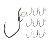 Qxmiguel Anzuelos Paquete de 50 señuelos de Pesca con anzuelos elásticos de Resorte for camarones, Ideales for Lagos, ríos y Aguas costeras. garfios(Medium)