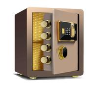 Qxmiguel Caja Fuerte Caja de Seguridad de Acero con Cerradura y Teclado táctil retroiluminado, Llave con Huella Dactilar, Sistema de Alarma Dual for el hogar y la Oficina Cajas caudales(40cm)