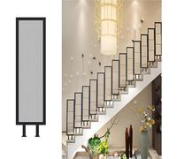 Qxmiguel Indoor Stair Railing U-Shaped Railing Metal Side-Mounted Handrail with Glass For Villas Balconies Hallways Flats Black(90cm)