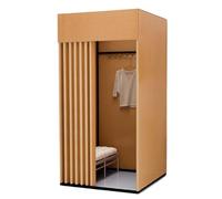 Qxmiguel Pobador Ropa Probador de Ropa Desmontable, probador portátil, protección de la privacidad, Centro Comercial, probador Temporal Compatible with Tienda Probadors(Bruin,100 * 100cm)