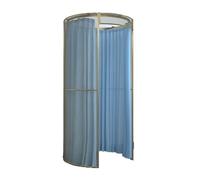 Qxmiguel Pobador Ropa Probador de Ropa Sencillo, vestidor Redondo con Arte en Hierro, vestidor móvil de Suelo, Centro Comercial, protección de la privacidad Probadors(BLU,Gold)