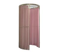 Qxmiguel Pobador Ropa Probador de Ropa Sencillo, vestidor Redondo con Arte en Hierro, vestidor móvil de Suelo, Centro Comercial, protección de la privacidad Probadors(Rose,Gold)