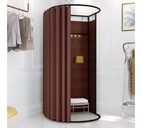 Qxmiguel Pobador Ropa Probador móvil, vestidor portátil Desmontable, protección de la privacidad, Compatible with casa, Oficina, Centro Comercial Probadors(Brown B,100 * 95cm)