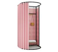 Qxmiguel Pobador Ropa Probador móvil, vestidor portátil Desmontable, protección de la privacidad, Compatible with casa, Oficina, Centro Comercial Probadors(Light Pink,100 * 95cm)