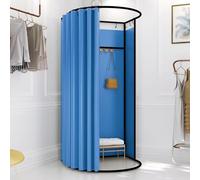 Qxmiguel Pobador Ropa Probador móvil, vestidor portátil Desmontable, protección de la privacidad, Compatible with casa, Oficina, Centro Comercial Probadors(Blue A,100 * 95cm)