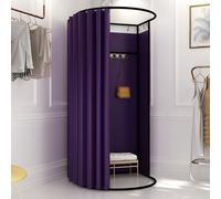 Qxmiguel Pobador Ropa Probador móvil, vestidor portátil Desmontable, protección de la privacidad, Compatible with casa, Oficina, Centro Comercial Probadors(Lila,100 * 95cm)
