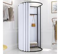 Qxmiguel Pobador Ropa Probador móvil, vestidor portátil Desmontable, protección de la privacidad, Compatible with casa, Oficina, Centro Comercial Probadors(White A,100 * 95cm)