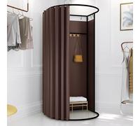 Qxmiguel Pobador Ropa Probador móvil, vestidor portátil Desmontable, protección de la privacidad, Compatible with casa, Oficina, Centro Comercial Probadors(Brown A,85 * 80cm)