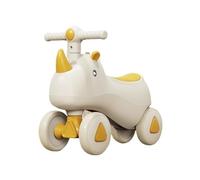Qxmiguel Scooter niño Bicicleta de Equilibrio de Unicornio for niños y niñas, Juguetes for Montar con música y Luces, Regalo for su Primer cumpleaños. Wiggle Car(Geel,No Music Light)