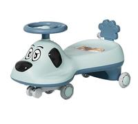 Qxmiguel Scooter niño Coche con música, luz, antivuelco, Giro silencioso, Rueda giratoria, Movimiento de Giro for dirigir. A Partir de 2 años. Wiggle Car(BLU,Flashing Wheel)