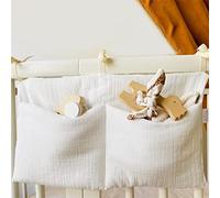 QXPDD Organizador de pañales para bebé, organizador colgante para ropa, pañales, juguetes, colgar en cuna, cambiador o pared, color blanco