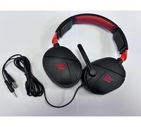 QXQ Wired Gaming Headset para PS5/PS4/PC/Switch, 3,5mm Over-Ear Headphones con Noise-Canceling Mic, RGB Light, Deep Bass Stereo Surround Sound, Memory Foam Almohadillas, All-Day Comfort, Rojo Oscuro