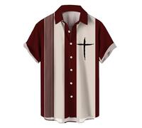 QXQLSH - Camisas hawaianas para hombre del Reino Unido, casual, cristiano, Jesús, fe, cruz, impresión, camisas de manga corta para hombre, camisa de playa con botones, Al, 5XL