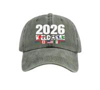QXQLSH - Gorra de béisbol de la Copa del Mundo 2026 para fanáticos del fútbol internacional, con bandera de Canadá, Estados Unidos, México, equipo de apoyo ajustable, A01-verde, Talla única