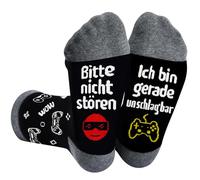 QXRXN Regalo de jugador, calcetines divertidos, calcetines de juegos, cosas geniales para adolescentes, niñas, niños, regalos de Navidad para hombres, rojo, 39-46