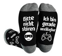 QXRXN Regalo para Gamers Calcetines Divertidos de Juego, Calcetines de Gaming Cosas Geniales para Chicas Adolescentes y Chicos, Regalos de Navidad para Hombres, Blanco, 39-46