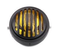 Qxryzp Cubierta de rejilla for faro delantero motocicleta 5,75 pulgadas y 3/4, for Harley, Davidson Sportster XL 883 Iron 1200 2004-2014 Custom XL1200C Luz de cara de fantasma de motocicleta(Yellow)