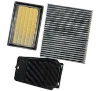 Qxryzp Filtro de Cabina Carbón Activado, para Aire y Batería, para Toyota para Corolla Hybrid C-HR 1.8 Reemplazo del filtro de aire de cabina(BLACK 3 Filters 1 Set)