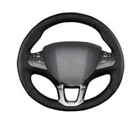 Qxryzp Funda for Volante de Coche, for Peugeot, 208 2011-2019, for Peugeot, 2008 2013-2019, Cuero Artificial de PU Negro Cosido a Mano Funda para Volante(Black Red Blue Thread)