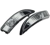 Qxryzp Lámpara indicadora de dirección Carcasa de espejo retrovisor puerta indicador señal giro luz Led lateral izquierda derecha, para Ford, para Fiesta Mk7 Mk7.5 2009-2017(BLACK Pair)
