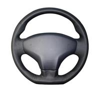 Qxryzp Protector for Volante de Coche, for Citroen, Elysee, C-Elysee 2014, Peugeot, 301, Envoltura de Cuero Artificial Negro Funda para Volante(Black Red Blue Thread)