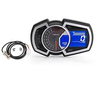 Qxryzp Velocímetro odómetro universal for motocicleta, 1, 2 o 4 cilindros, LCD, for carreras de calle, medidor velocidad y combustible, 13 000 RPM Odómetro de motocicleta(2)