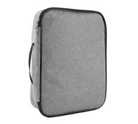 QXUJI Funda para la Biblia, funda para la Biblia, funda de transporte de tres capas con asa y cremalleras, bolsa grande para la iglesia de la Biblia con correa, para hombres y mujeres, gris, 14.57 x