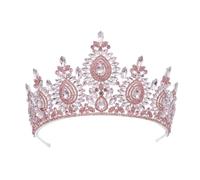 QXWD - Accesorio para el pelo de novia con diamantes de imitación de cristal de lujo, tocado para boda, fiesta, belleza, concurso de belleza, talla única, Metales preciosos, Perla