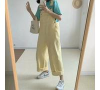 QXWD Mono Amarillo Mujer, Mono de Verano xSweet, Bonito, con Tirantes, Recto, de Pierna Ancha