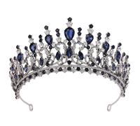 QXWD - Tiaras de corona de bronce con diseño de ramas de bronce, con diamantes de imitación nobles, diadema para novia, accesorios para el cabello, talla única, Metales preciosos, Perla