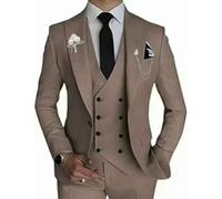 QXWD Traje de Tres Piezas a Medida Hombre, Chaqueta Formal de diseñador con Solapa de Pico para celebridades, Ropa para Hombres.