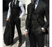 QXWD Trajes de Esmoquin de Boda, Corte Entallado, para Novios, 3 Piezas, para Hombre, Formal, de Negocios (Chaqueta, Chaleco y Pantalones)