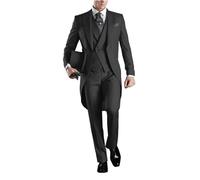 QXWD Trajes de Hombre, Trajes Formales Elegantes para Hombre, Chaqueta de 3 Piezas, Chaleco, pantalón, Solapa de Pico Formal, Esmoquin de graduación de un botón, FRAC