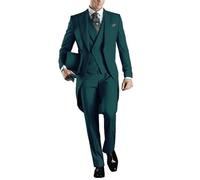 QXWD Trajes Hombre, Formales, Elegantes, de Corte Regular, de 3 Piezas, Blazer, Chaleco, Pantalones, Formales, con Solapa de Pico, un botón, para graduación, Esmoquin, FRAC