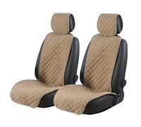 QXYOGO Funda Asiento Coche Delantero Universales Moda Asiento de Coche del Cojines Fundas Microfibra Auto Protector Antideslizante for el Frente 2 Asientos Brown(Beige)