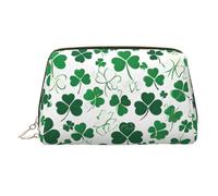 QXYZPYZYLD Happy St Patrick's Day - Organizador de artículos de tocador de piel sintética duradera con múltiples bolsillos interiores para viajes y uso doméstico, Dorado, Talla única