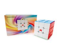 QY Toys X-Man Tornado V3 M Cubo magnético de velocidad estándar de 3 x 3 - Rompecabezas con tensión ajustable, ajustes de resorte e imán, acabado esmerilado, corte de esquinas, cubo rápido con