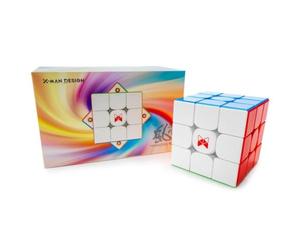 QY Toys X-Man Tornado V3 M Cubo magnético de velocidad estándar de 3 x 3 - Rompecabezas con tensión ajustable, ajustes de resorte e imán, acabado esmerilado, corte de esquinas, cubo rápido con