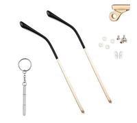 QYAJS Lentes de repuesto de metal dorado, 1 par, marco de gafas, brazos, patas para gafas, gafas de sol y 1 destornillador