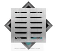 QYANPEN Cubiertas de Drenaje para Exteriores, Cubiertas de Drenaje cuadradas, Cubiertas de Drenaje de Acero Inoxidable 304 para Detener Las Hojas en el Patio, césped y jardín (25 x 25 x 2 cm (9,84