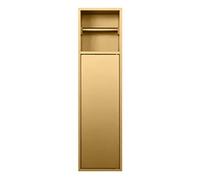QYANPEN Nicho de baño de Acero Inoxidable, Soporte para Papel higiénico, nicho de Ducha, Soporte de Almacenamiento de Cepillo de baño Empotrado para el baño del hogar (Dorado, 16 x 60 x 12,5 cm)
