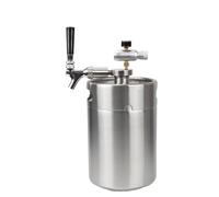 QYCWHXVDF Dispensador de barriles de Cerveza, Mini Barril de Cerveza de 5L, Lanza de Barril, Grifo de Cerveza y Cargador de Co2, Kit de Cerveza casera, 1 ud.