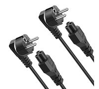 QYD (2 Piezas 1,8 m) C5 Cable de alimentación 3 Pines Laptop Adaptador Cloverleaf Cable reemplazo para Cable Originales Monitor TV Impresoras HP Epson Canon Laptop Cargadores de Ordenador portátil