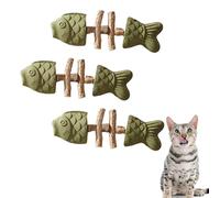 QYDZR Cuida la Salud Dental de tu Gato. Juguete masticable de Hierba gatera y Vid de Plata con Espina de Pescado Natural. for Mantener a los Gatos interesados.(3PCS-B)