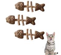 QYDZR Cuida la Salud Dental de tu Gato. Juguete masticable de Hierba gatera y Vid de Plata con Espina de Pescado Natural. for Mantener a los Gatos interesados.(3PCS-A)