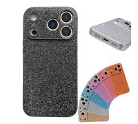 QYDZR Estuche galvanizado con Brillo de Alta Gama, Nuevo diseño Brillante de Moda 2026, Marco de Silicona Antideslizante, sensación cómoda for iPhone 17/16/15/14(Black,FOR 17 Pro)