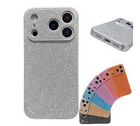 QYDZR Estuche galvanizado con Brillo de Alta Gama, Nuevo diseño Brillante de Moda 2026, Marco de Silicona Antideslizante, sensación cómoda for iPhone 17/16/15/14(Silver,FOR 15Pro MAX)